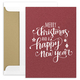 Merry Christmas and Happy New Year Vertical Folded Shimmer Holiday Cards Image 10 of 10
